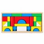 Montessori Wooden Building Blocks Set – Colorful Educational Shape Puzzle
