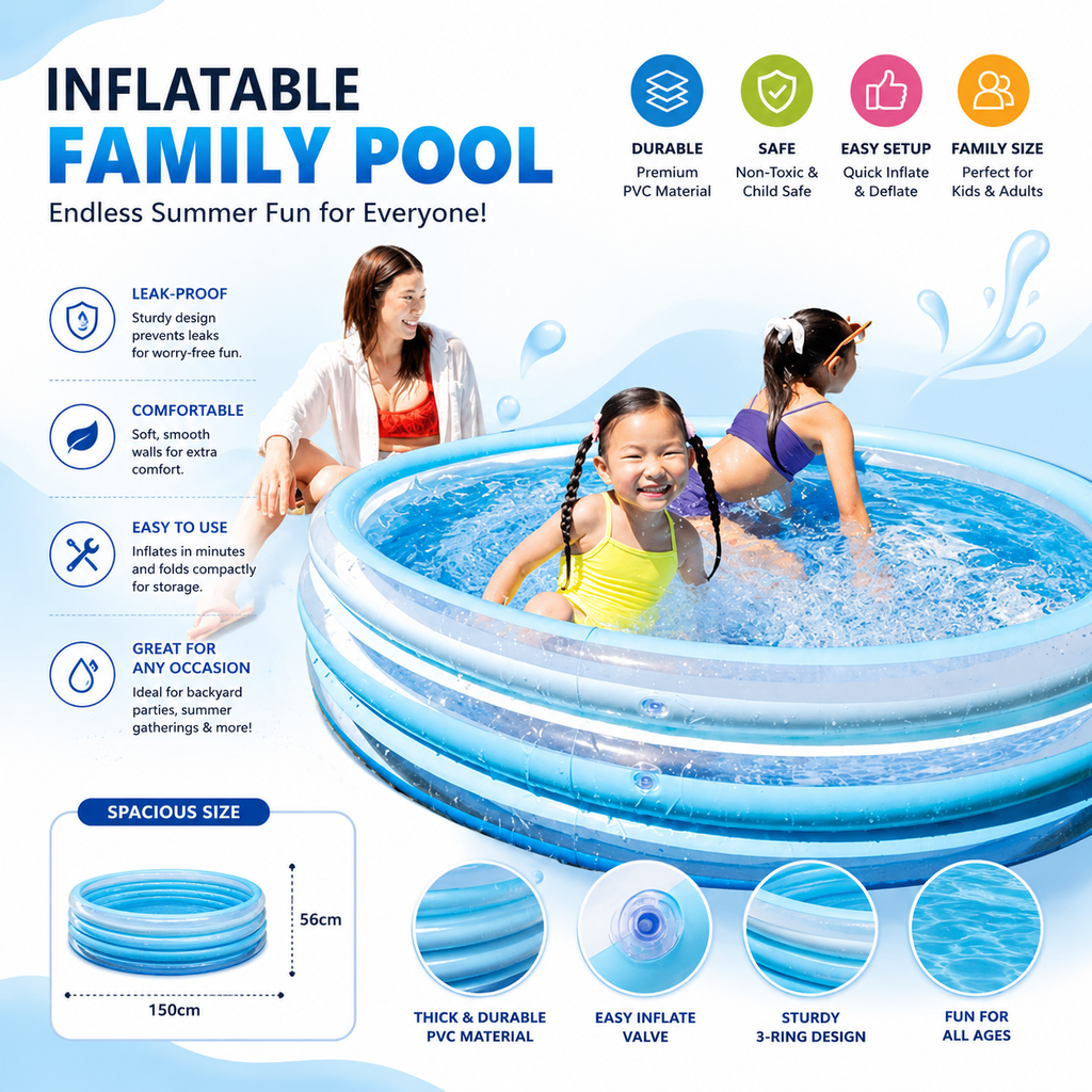INTEX Blue Bliss Inflatable Splash Pool (60" × 13")