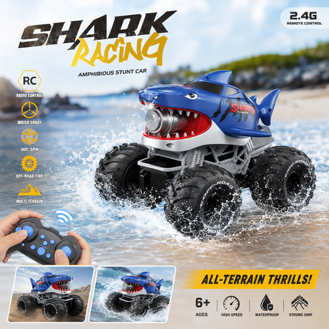 Shark Racing RC Amphibious Stunt Car with Water Spray