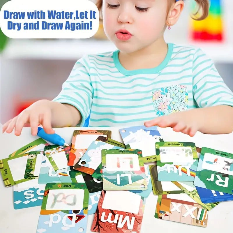 Magical Water Doodle Alphabet Painting Cards