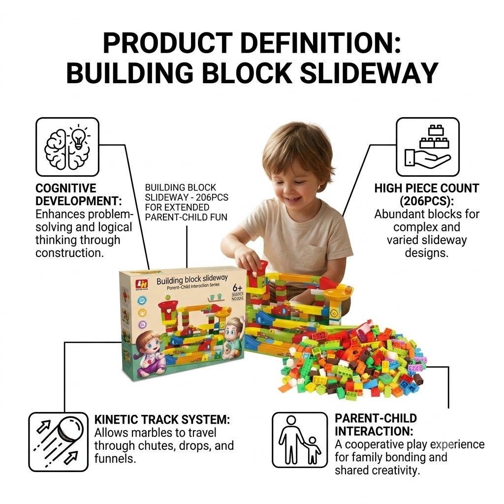 Building Block Slideway - 206 Pcs