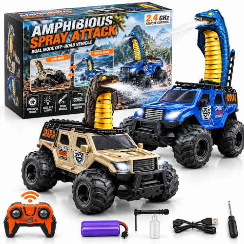 2.4GHz Amphibious RC Cobra Spray Monster Truck with Gesture Control