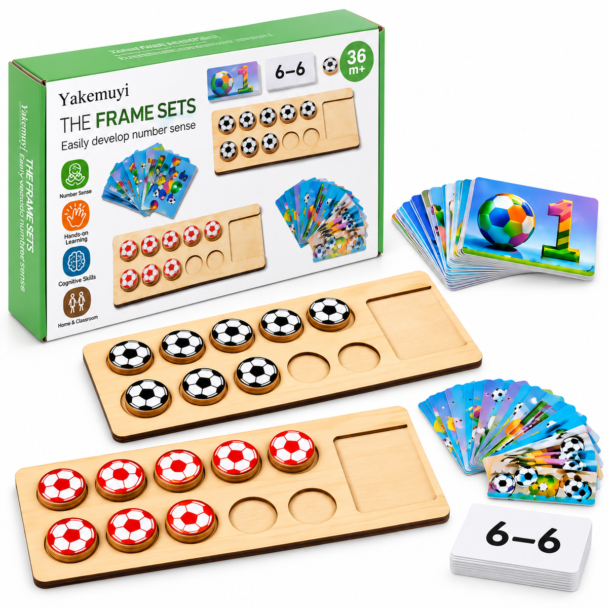 Wooden Ten Frame Number Sense Learning Set