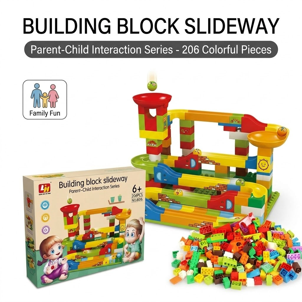 Building Block Slideway - 206 Pcs