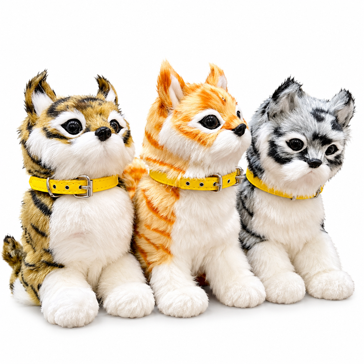 Realistic Cat Plush – Soft Kitten with Collar