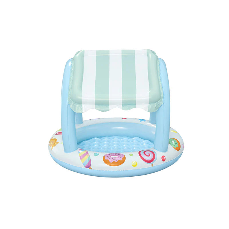 Inflatable Kiddie Pool with Sunshade Canopy