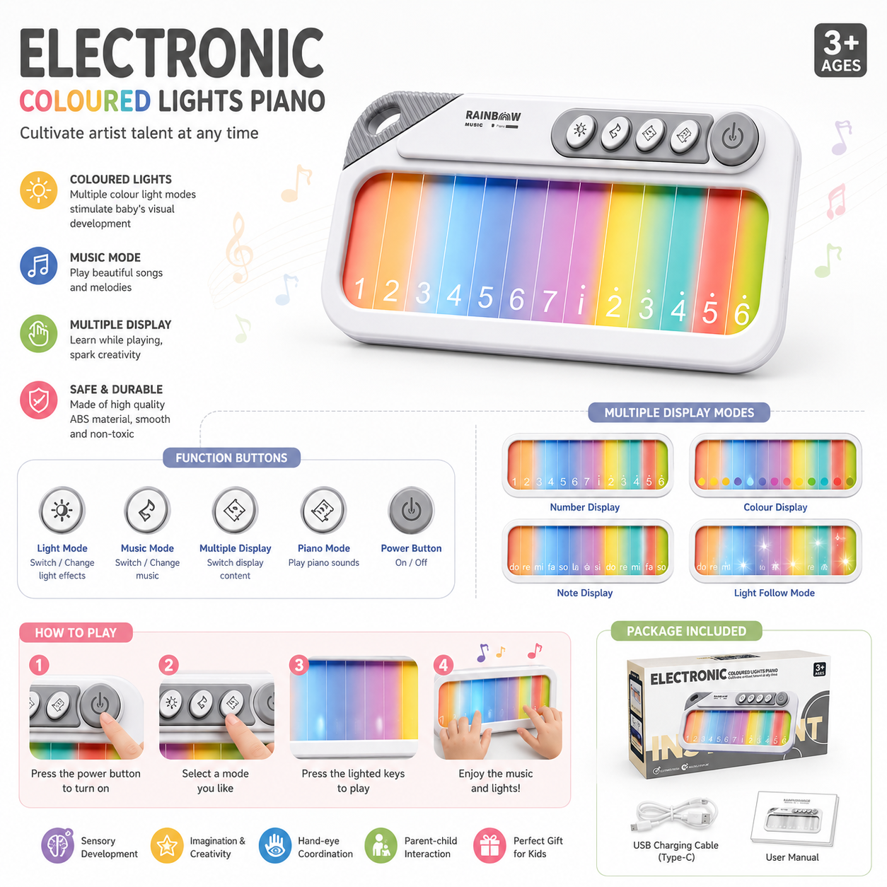 Electronic Colored Lights Piano