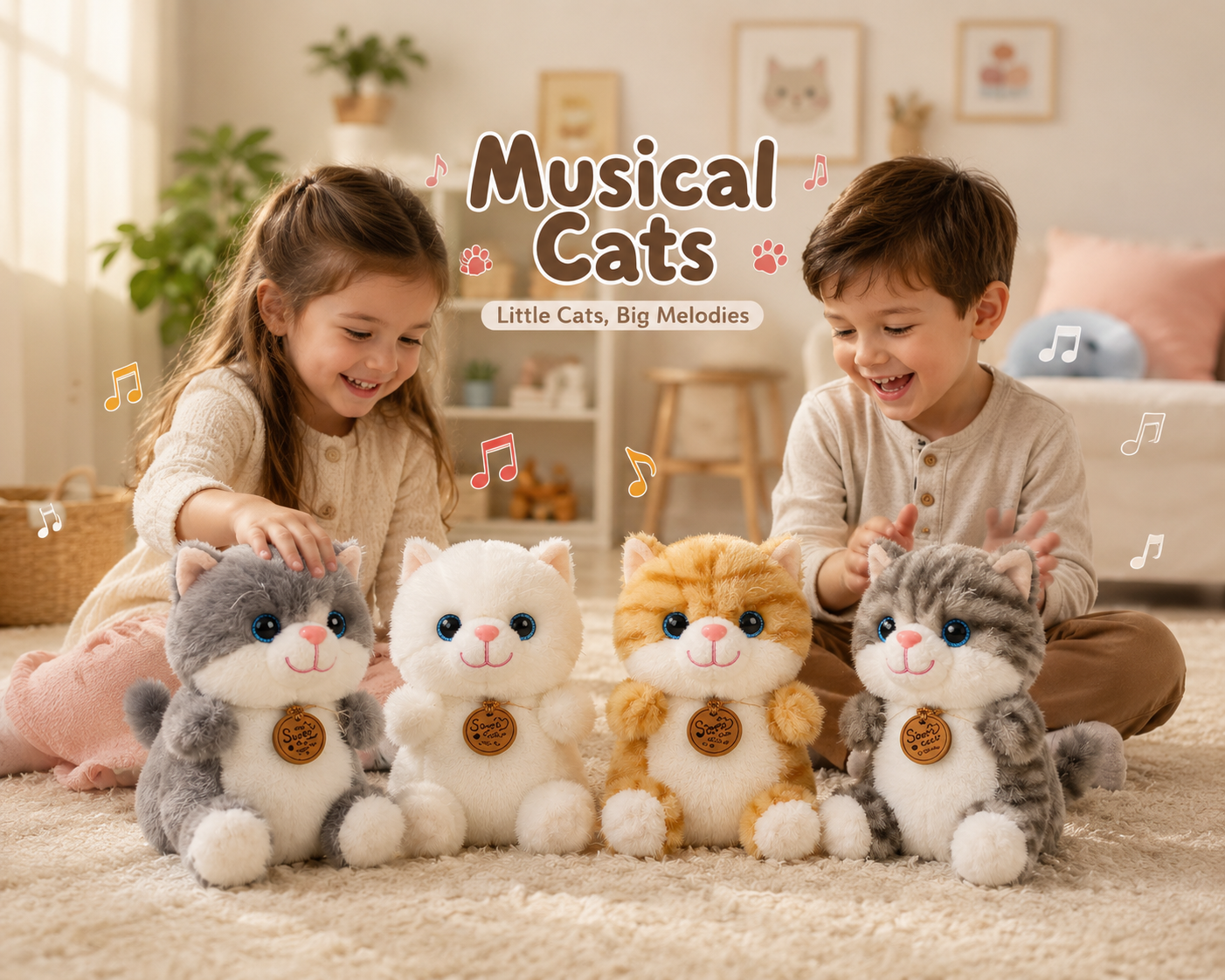 Premium Quality Musical Pet Cat Plush Toy