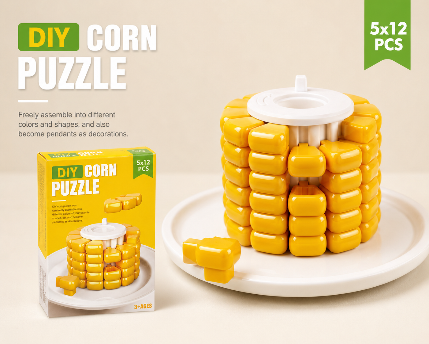 DIY Corn Puzzle – Creative Building Toy for Kids