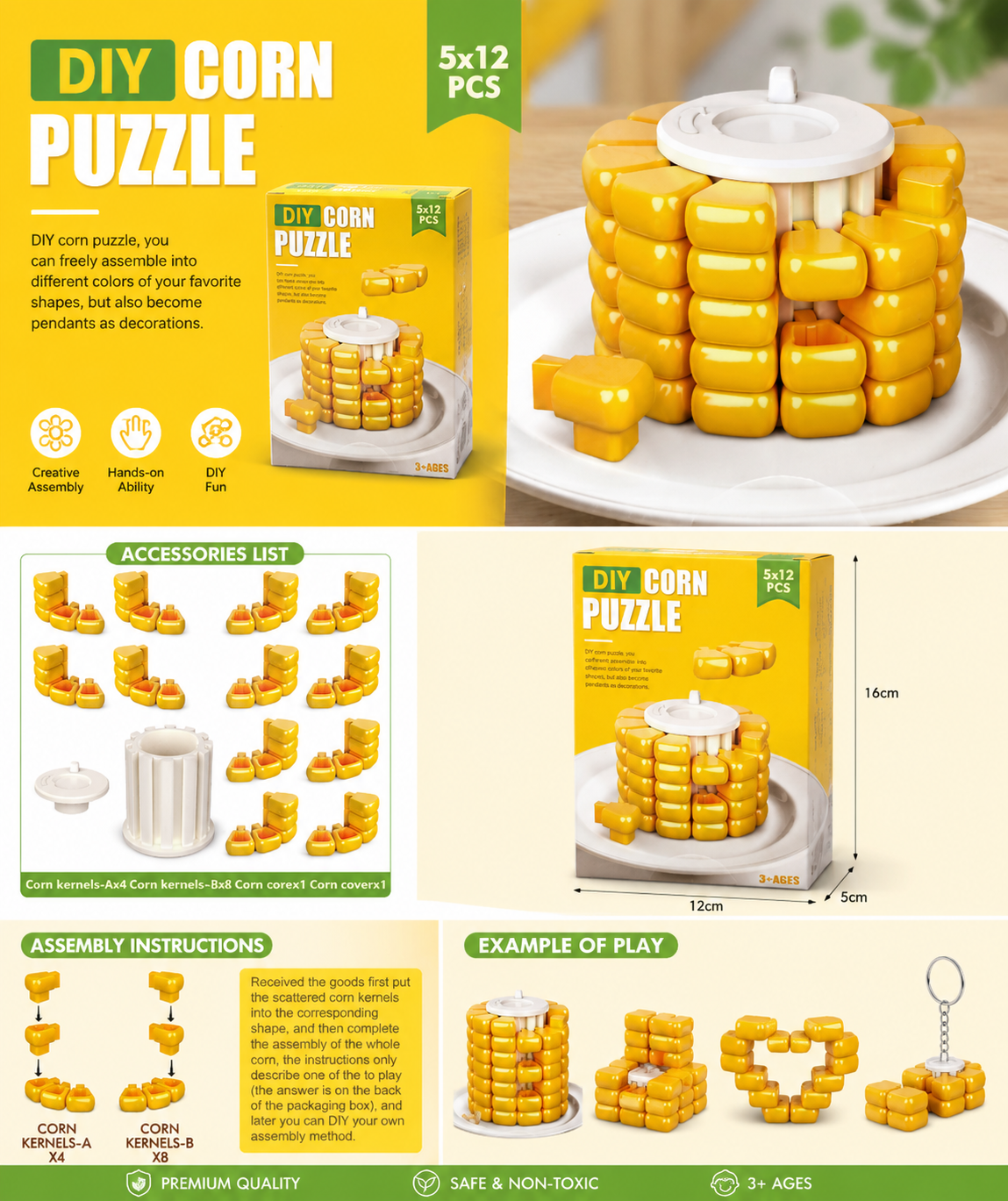 DIY Corn Puzzle – Creative Building Toy for Kids