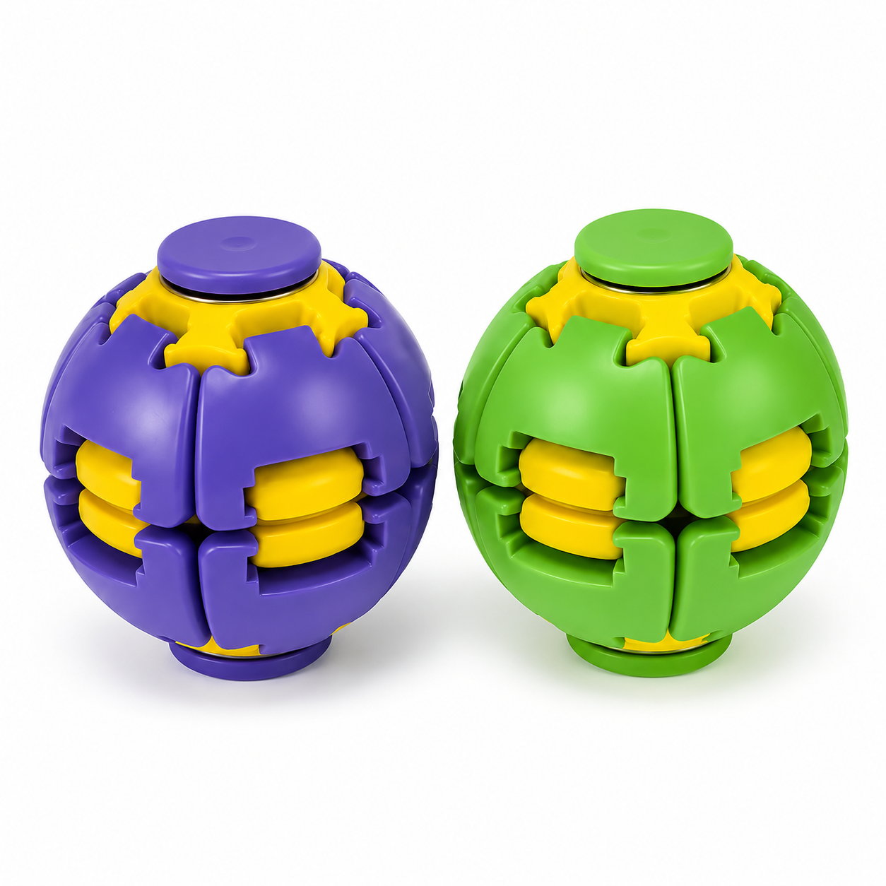Stress Relief Ball Press-to-Spin Fidget - Assorted Colors