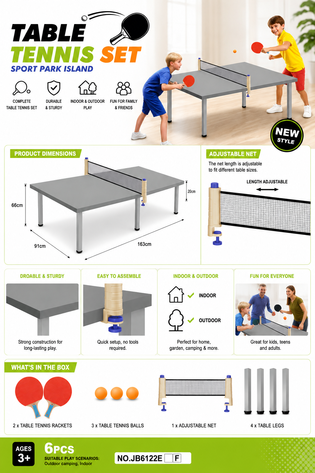 Sport Park Island Table Tennis Set