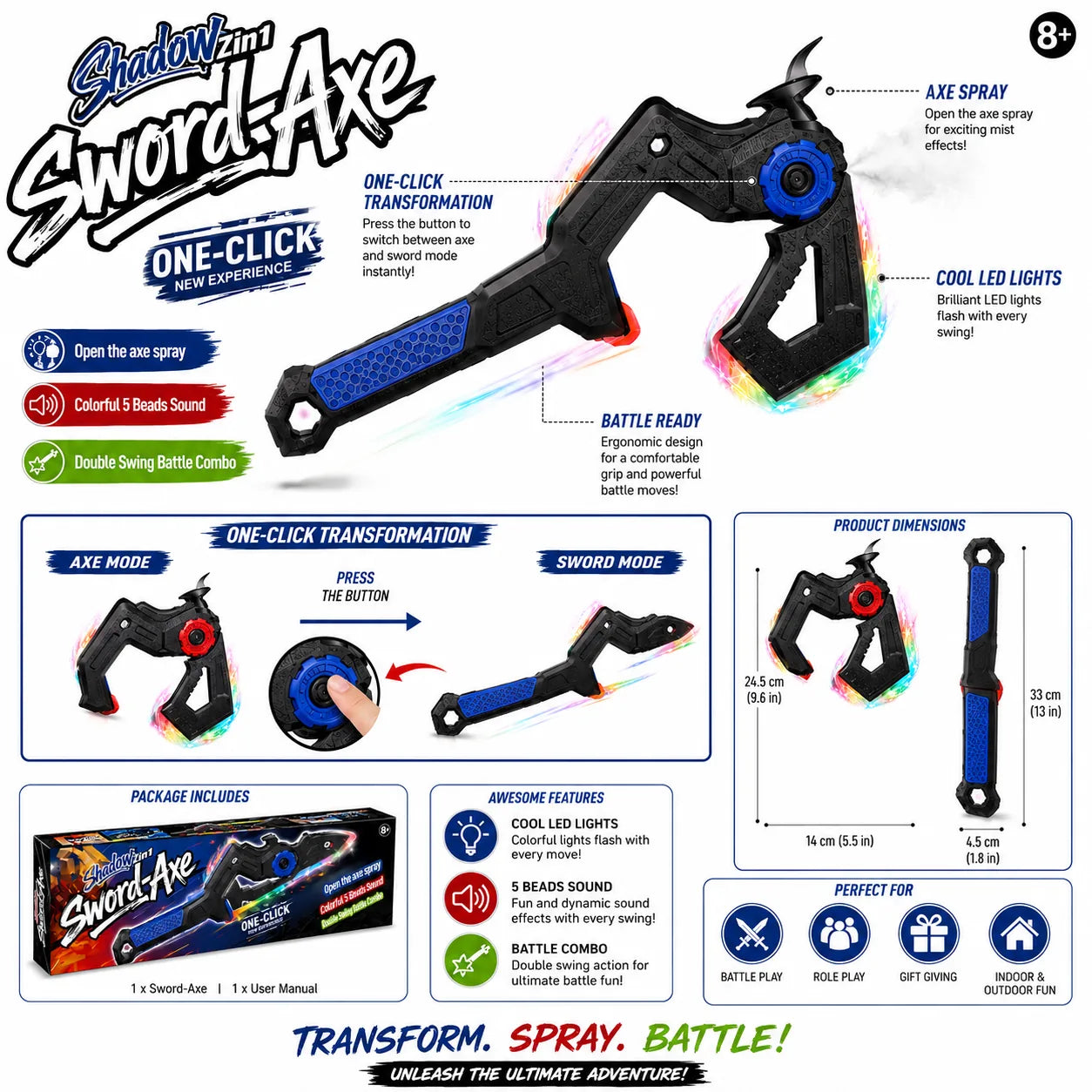 2-in-1 Shadow Sword-Axe Toy for kids