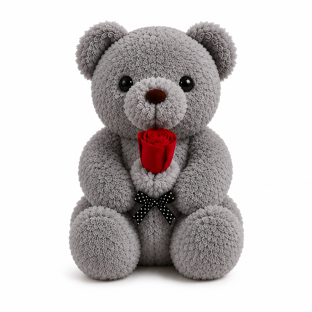 Romantic Rose Teddy Bear Plush Toy - The Perfect Love & Anniversary Gift (13")