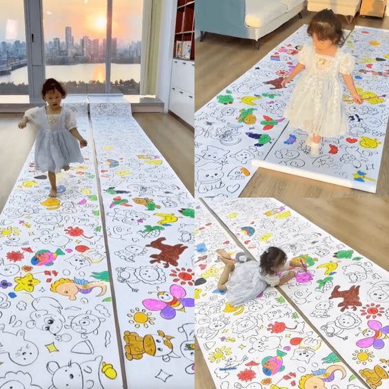 Children's Coloring Drawing Roll Sticker - 10ft - JustForKids