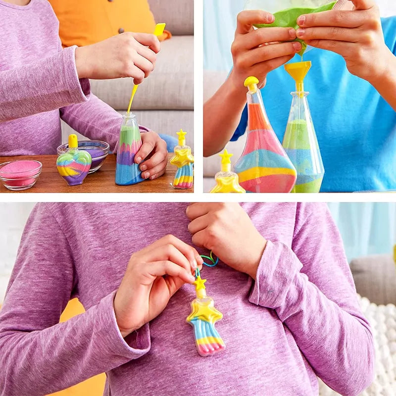 DIY Glow Sand Art Set For Crafts Activity With Multicolored Sand - JustForKids