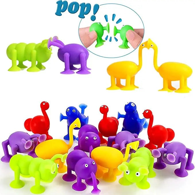 Cute Aliens Silicone Suction Cups Sensory 10 Pieces - JustForKids