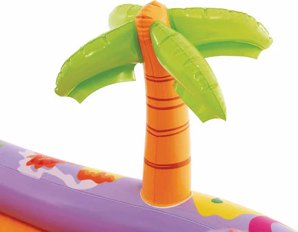 INTEX Dino Park Inflatable Water Play Center with Slide and Sprayer - 201 × 157 × 69 cm
