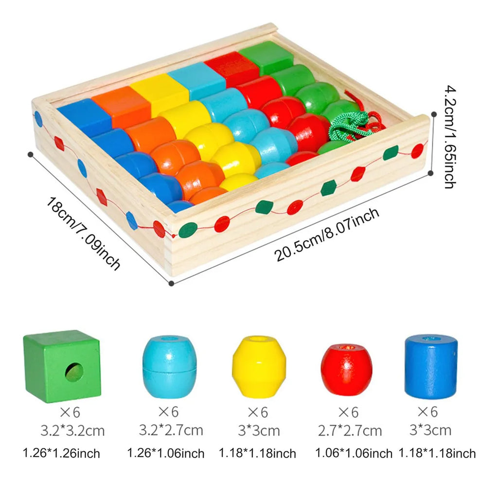 Wooden Beads Lacing Set