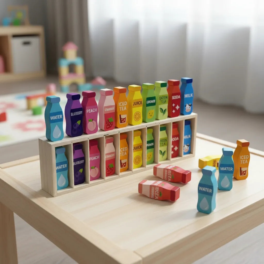 Wooden Cup Matching Game – Color Sorting & Memory Learning Toy