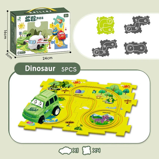 🚗 DIY Puzzle Track Car Play Set 🎢 - 5 pieces