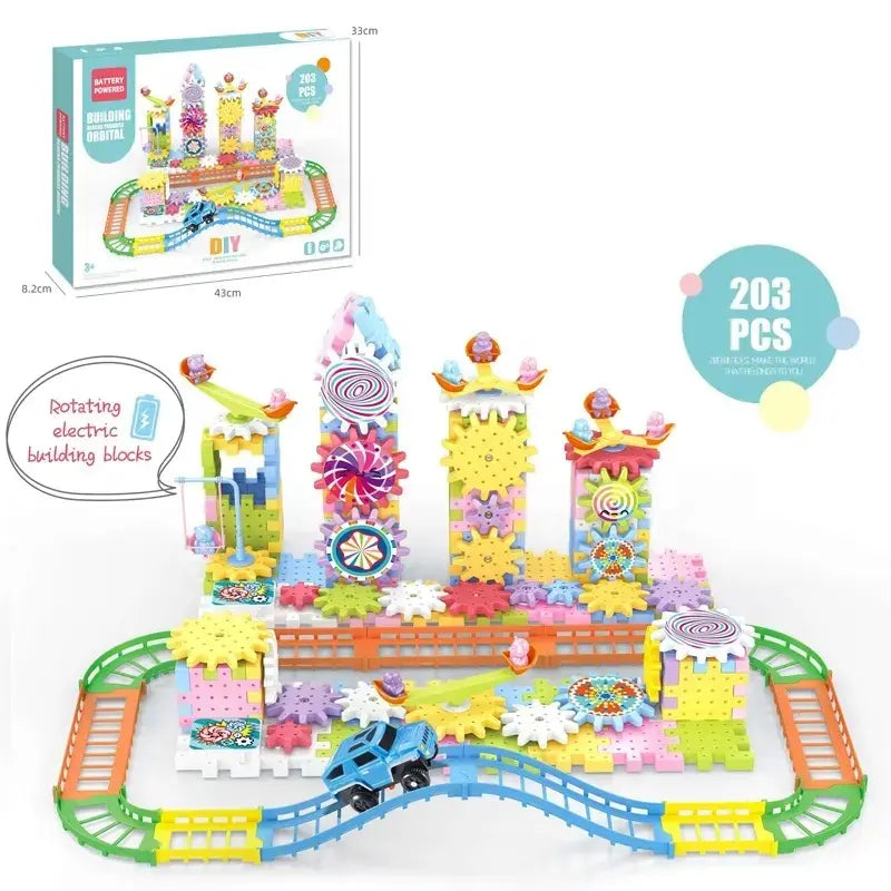 Electric Building Block Gear Toy