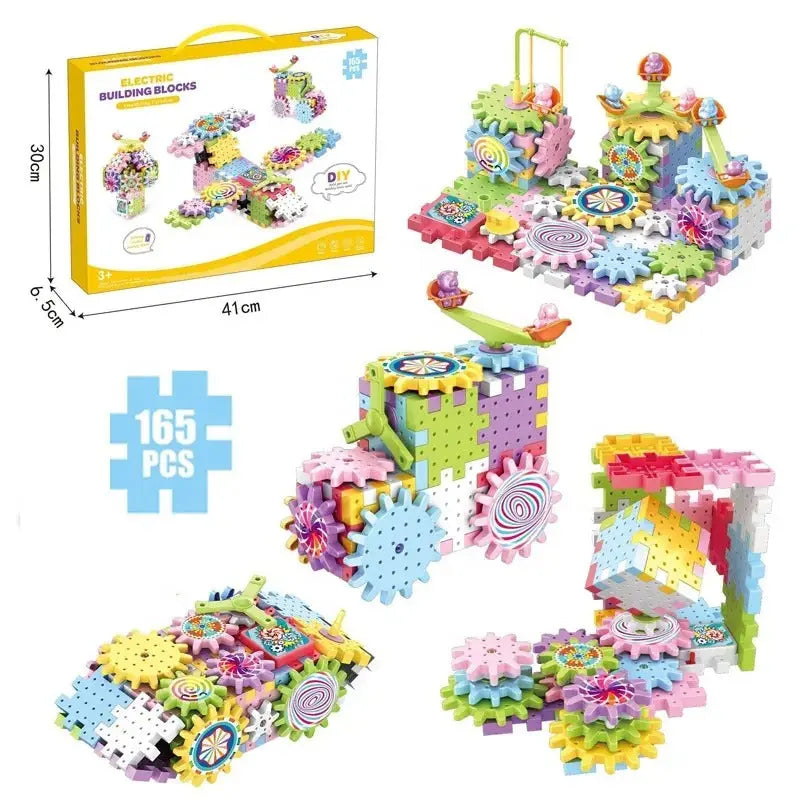 Electric Building Block Gear Toy