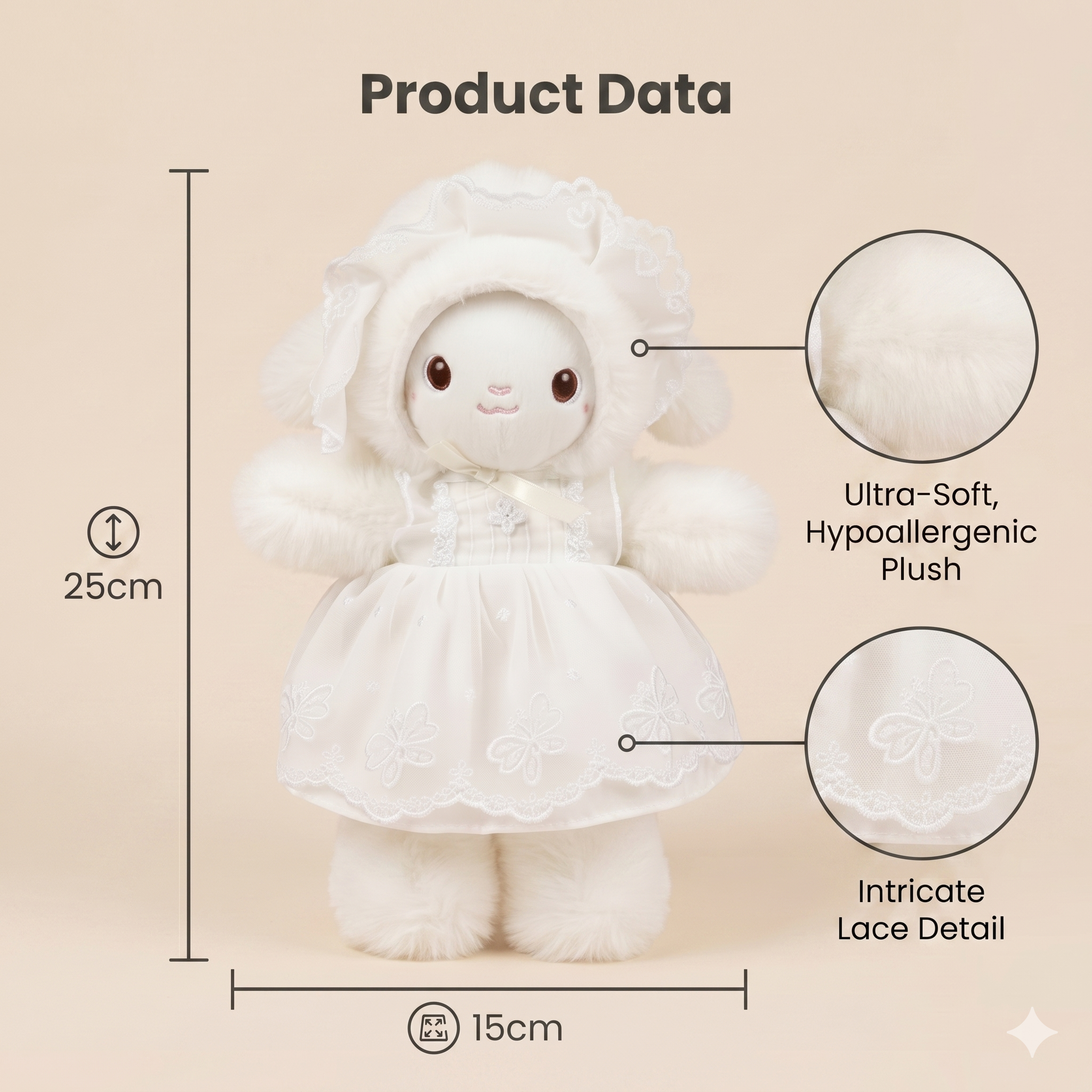 Baby Bunny Doll with Lace Dress - EID Special