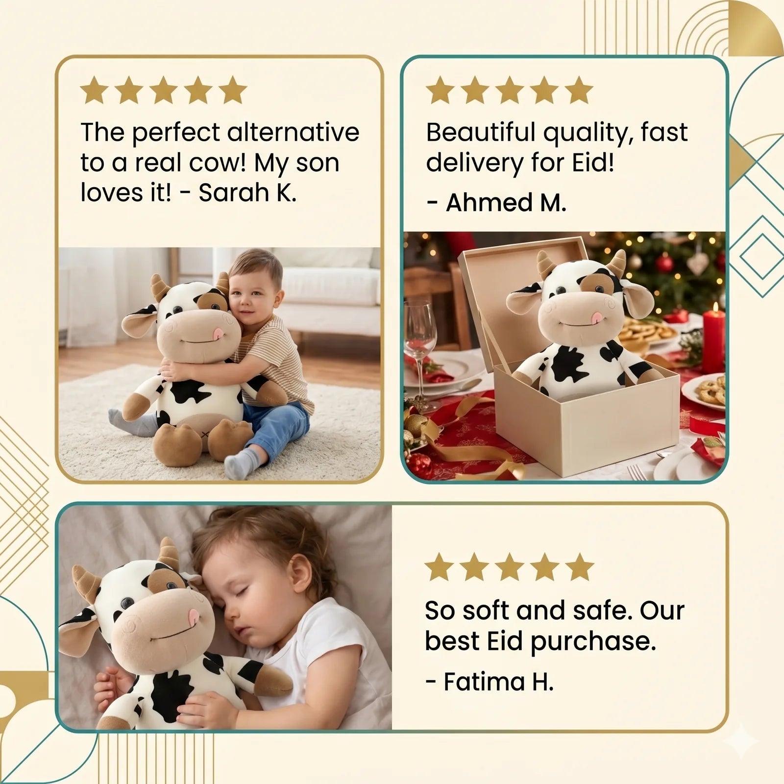 Cartoon Milk Cow Plush Toy with cow music