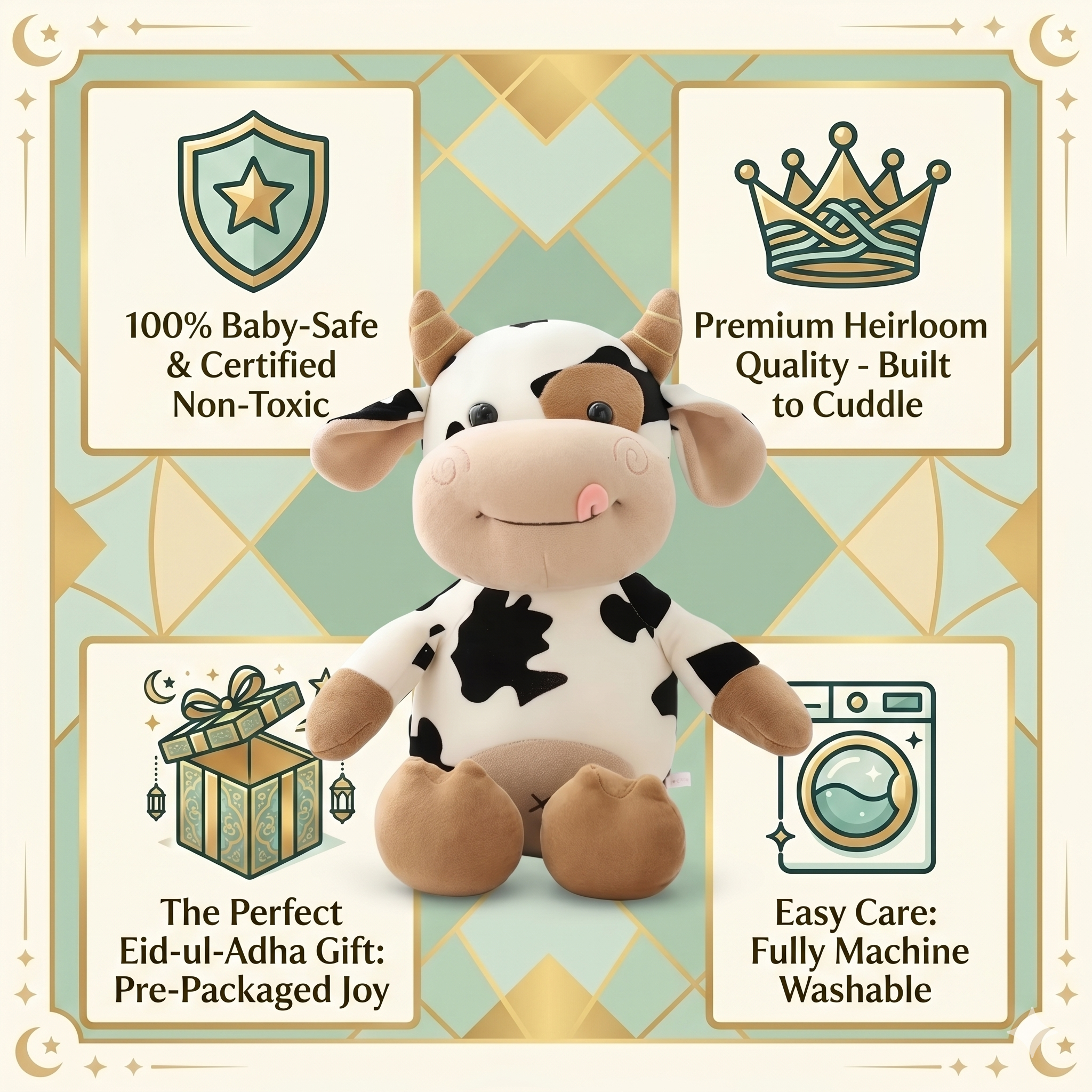 Cartoon Milk Cow Plush Toy - with Cow Music