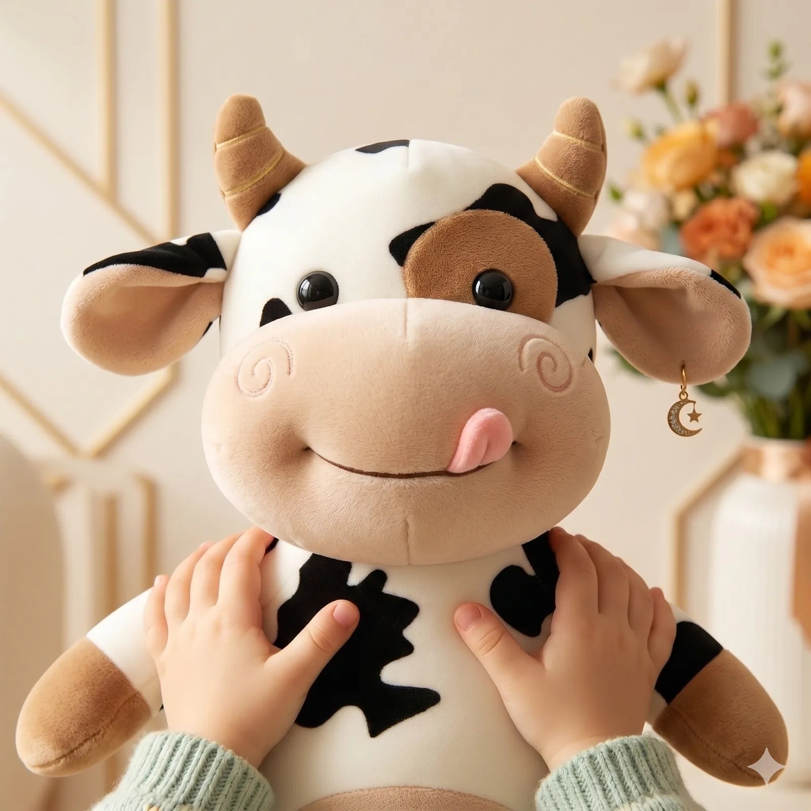 Cartoon Milk Cow Plush Toy with cow music