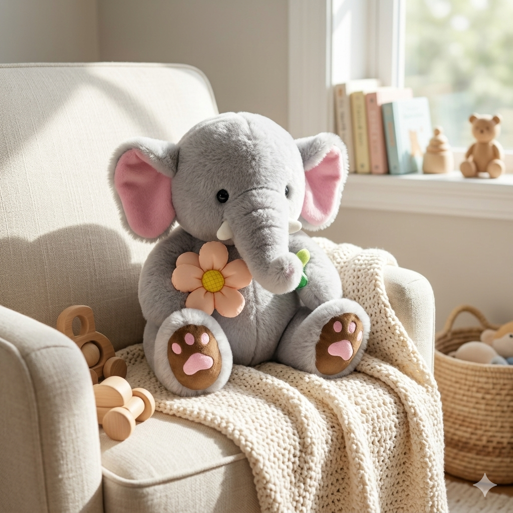 Flower Elephant Plush Toy - 30cm