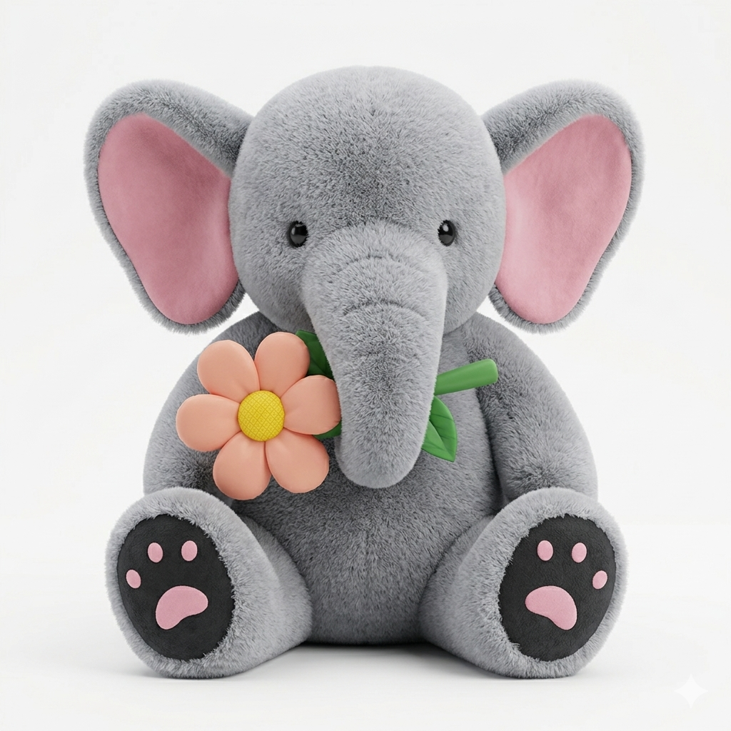 Flower Elephant Plush Toy - 30cm