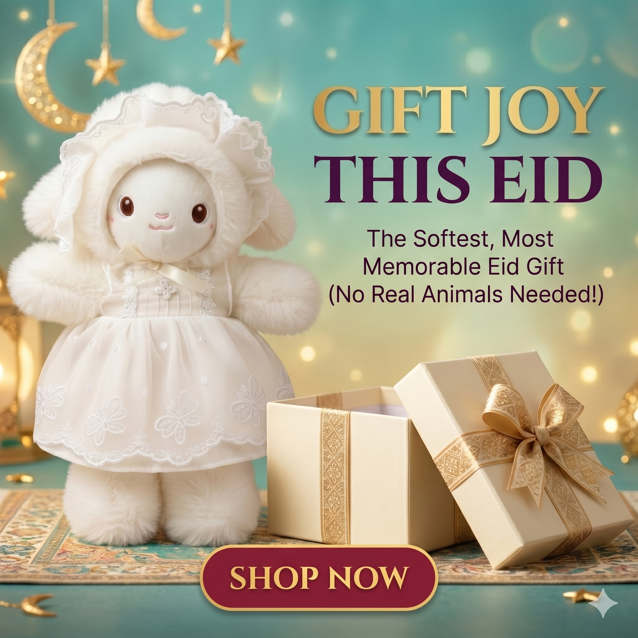 Baby Bunny Doll with Lace Dress - EID Special