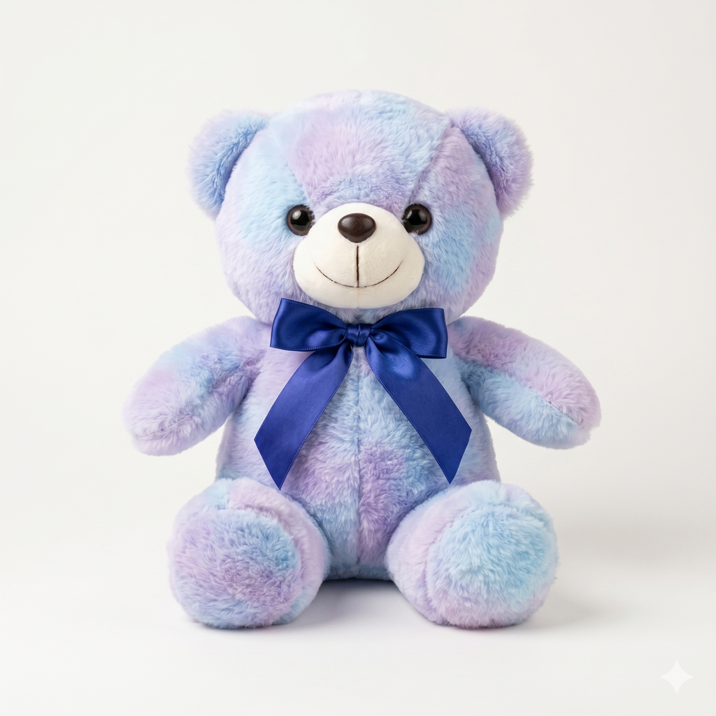 Pastel Rainbow Teddy Bear Plush Toy - Soft Stuffed Animal