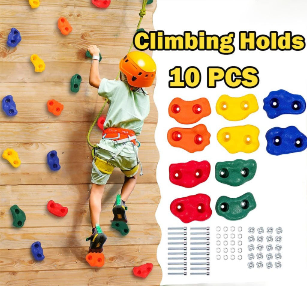 Colorful Rock Climbing Holds Plastic Material- 10 pieces - JustForKids