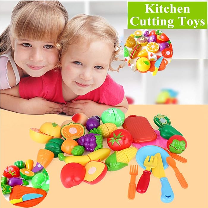 🍉 Velcro Cutting Fruit & Vegetable Playset 🥕 - JustForKids