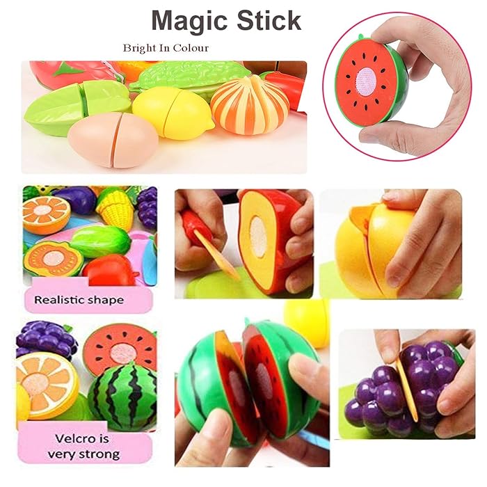 🍉 Velcro Cutting Fruit & Vegetable Playset 🥕 - JustForKids