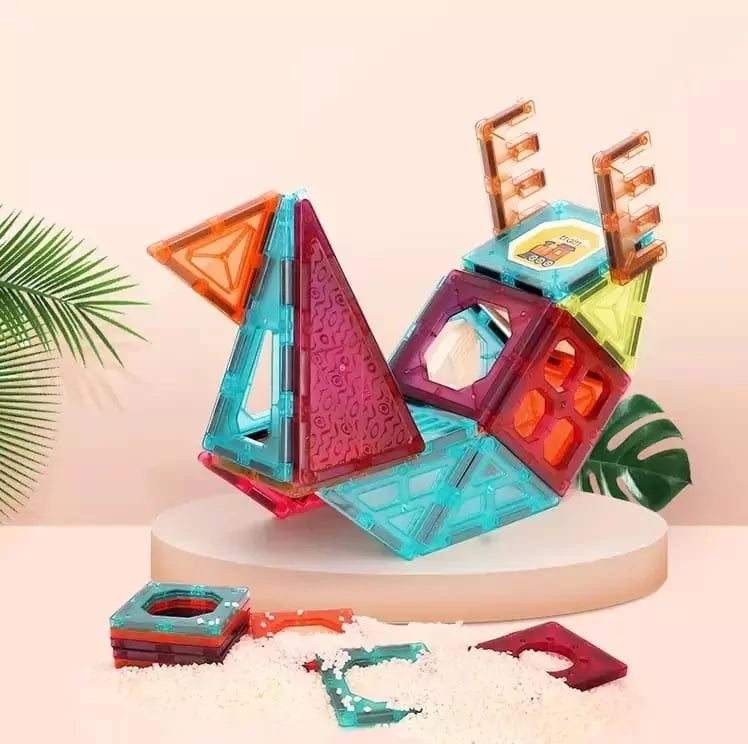 DIY Magnetic Construction Blocks - 77 pieces - JustForKids