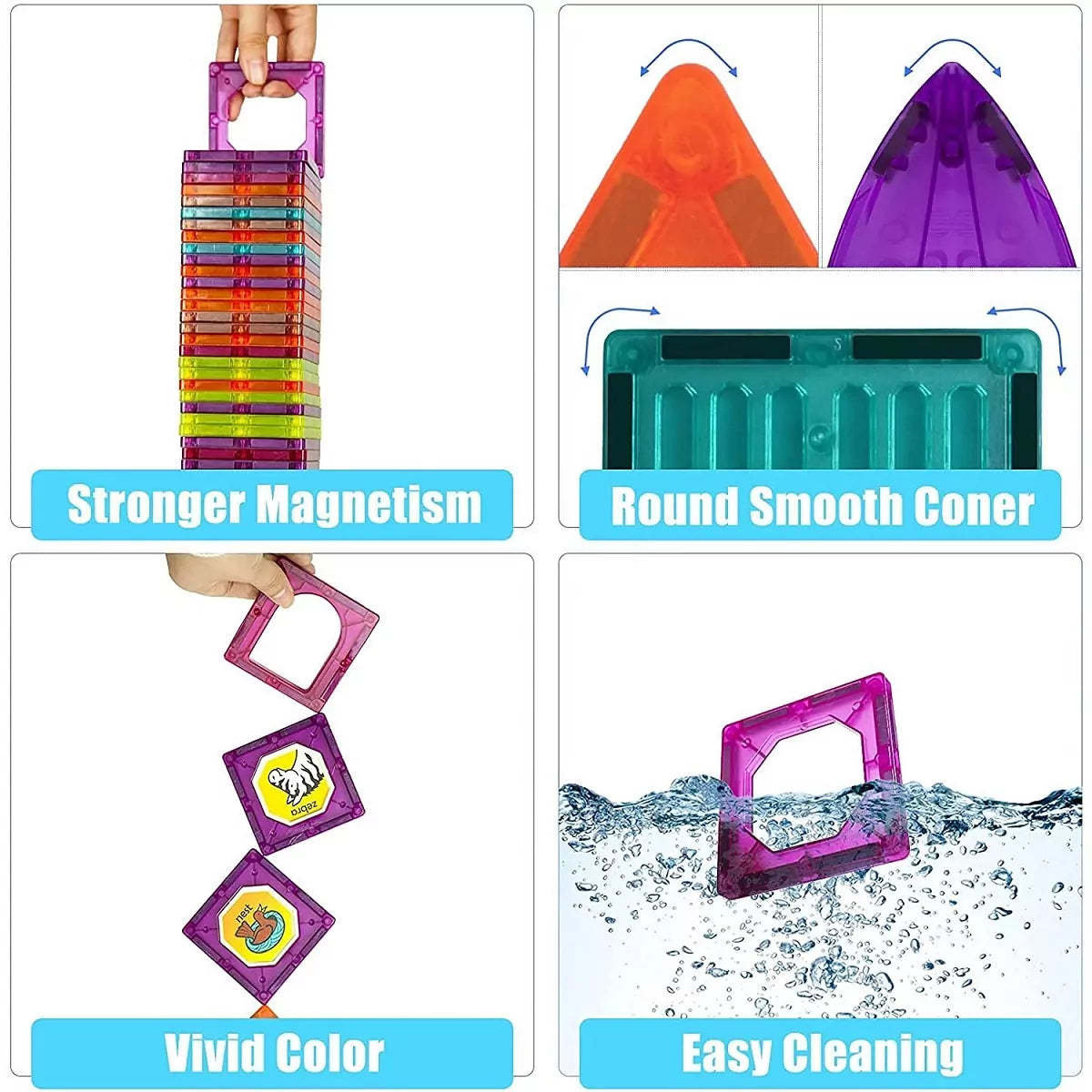 DIY Magnetic Construction Blocks - 77 pieces - JustForKids