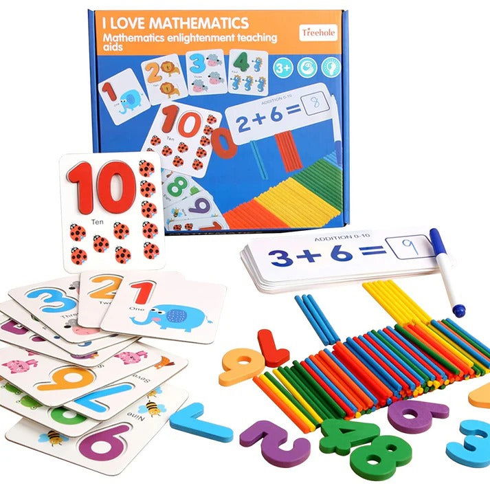 Mathematics Teaching Aids Wooden Card Game For Kids - JustForKids