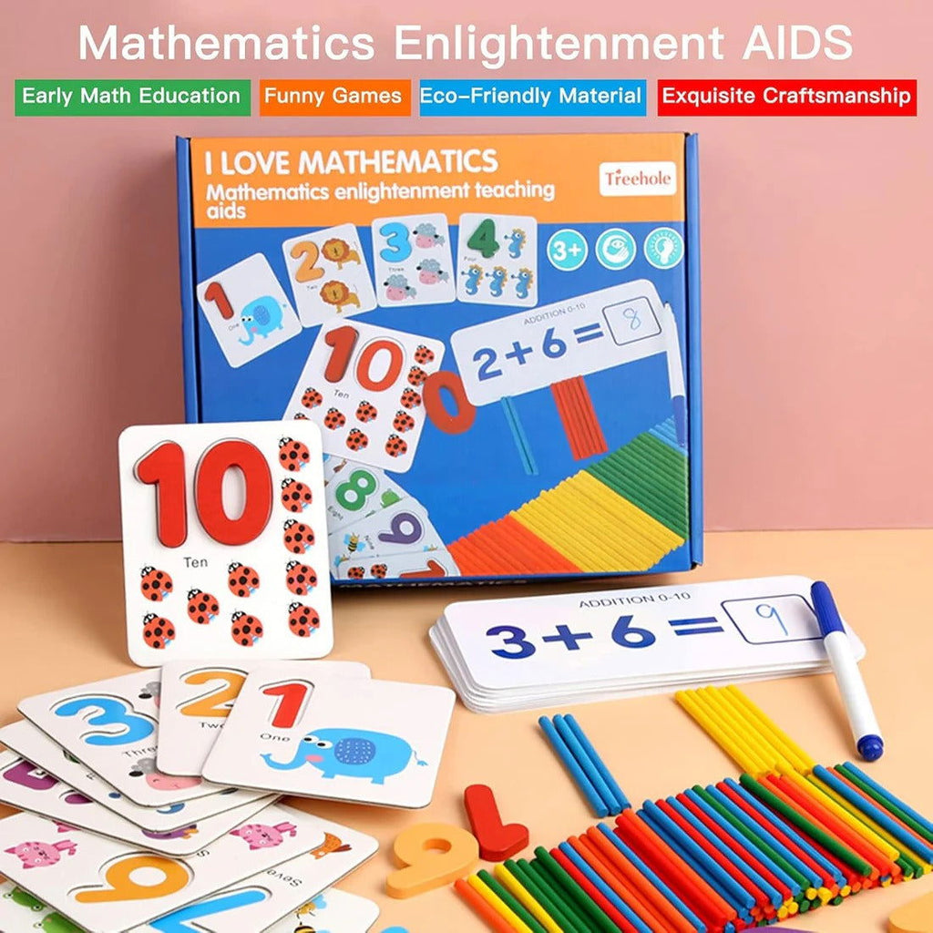 Mathematics Teaching Aids Wooden Card Game For Kids - JustForKids