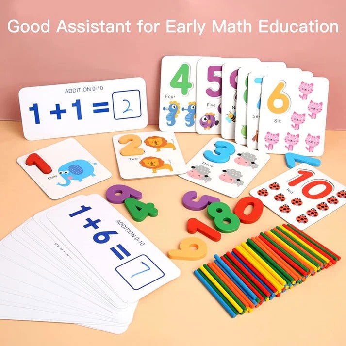 Mathematics Teaching Aids Wooden Card Game For Kids - JustForKids