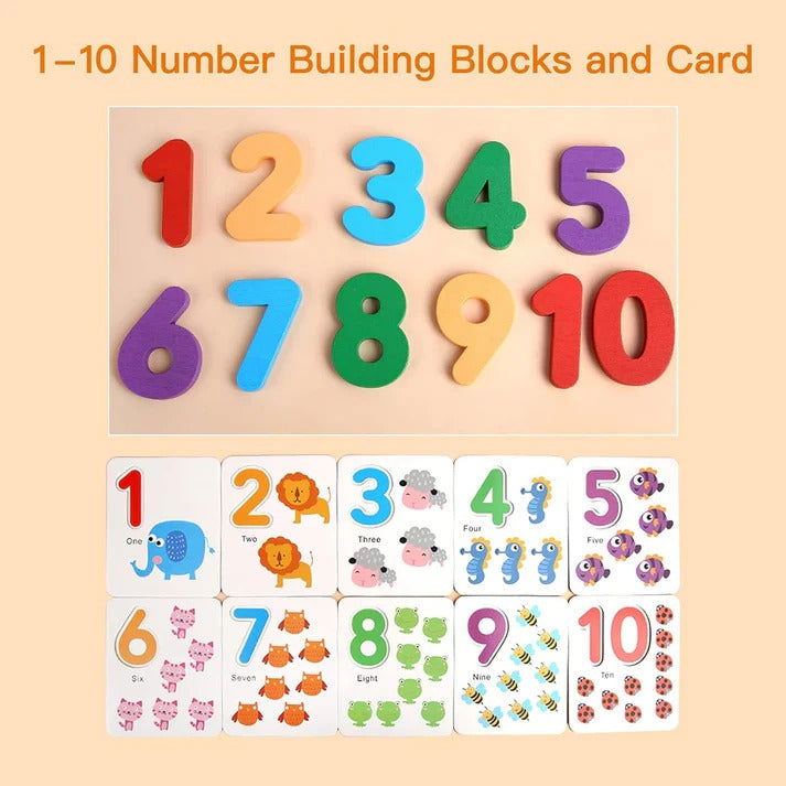 Mathematics Teaching Aids Wooden Card Game For Kids - JustForKids