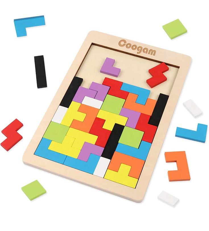 Multicolor Wooden Jigsaw Blocks - JustForKids