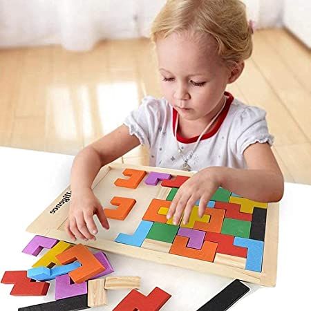 Multicolor Wooden Jigsaw Blocks - JustForKids