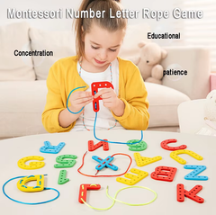Wooden Cognitive Number and Letter Threading Education Kit