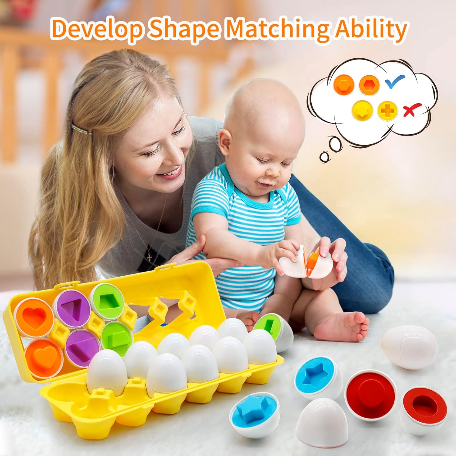 Matching Eggs Color Recognition and Shape - JustForKids