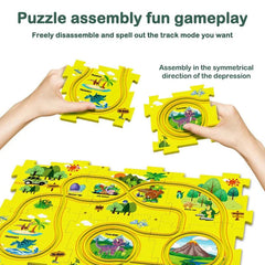 🚗 DIY Puzzle Track Car Play Set 🎢 - 5 pieces