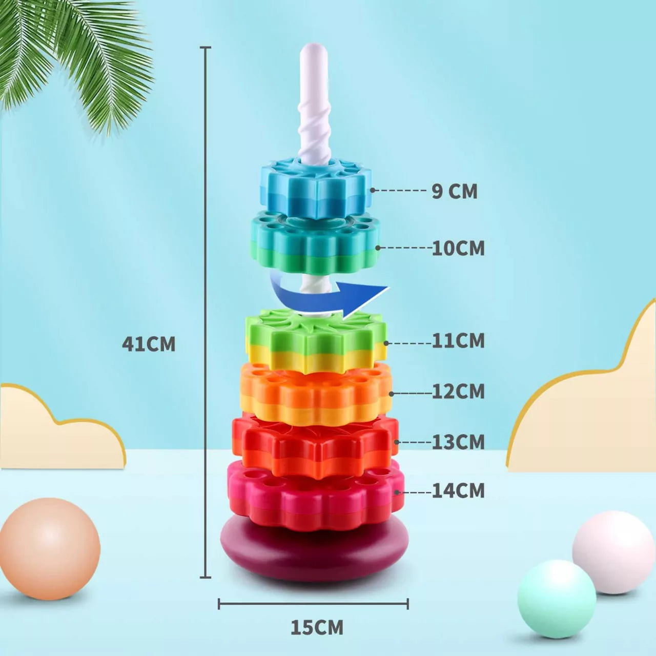 Spin Again Rainbow Tower - 5 Stages